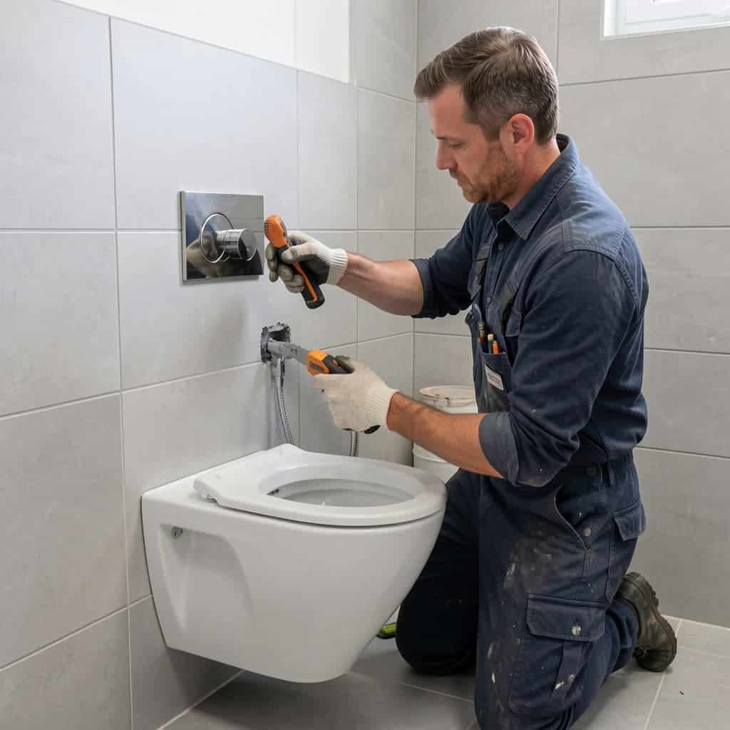 Bathroom plumbing fixture replacement example